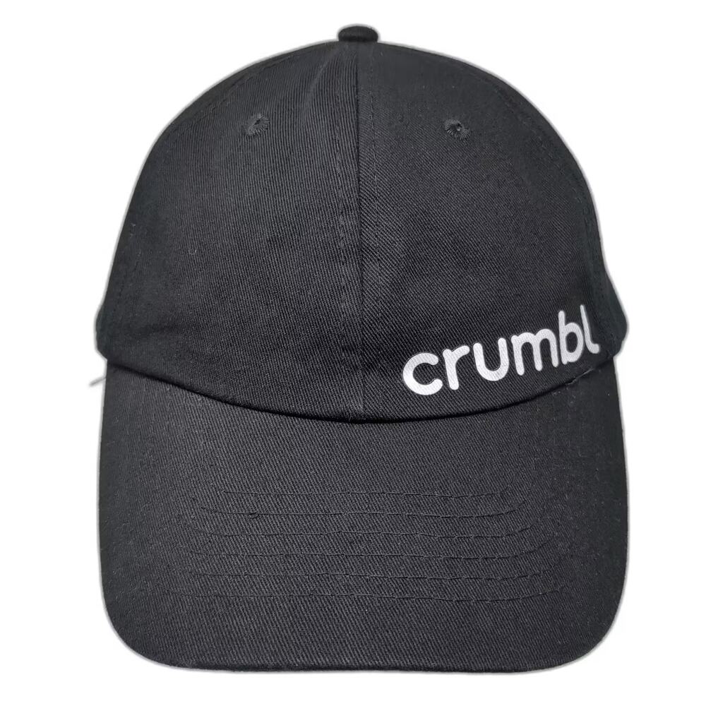 Crumbl Baseball Cap Black White OS Hat Embroidered Cotton Slideback Adjustable